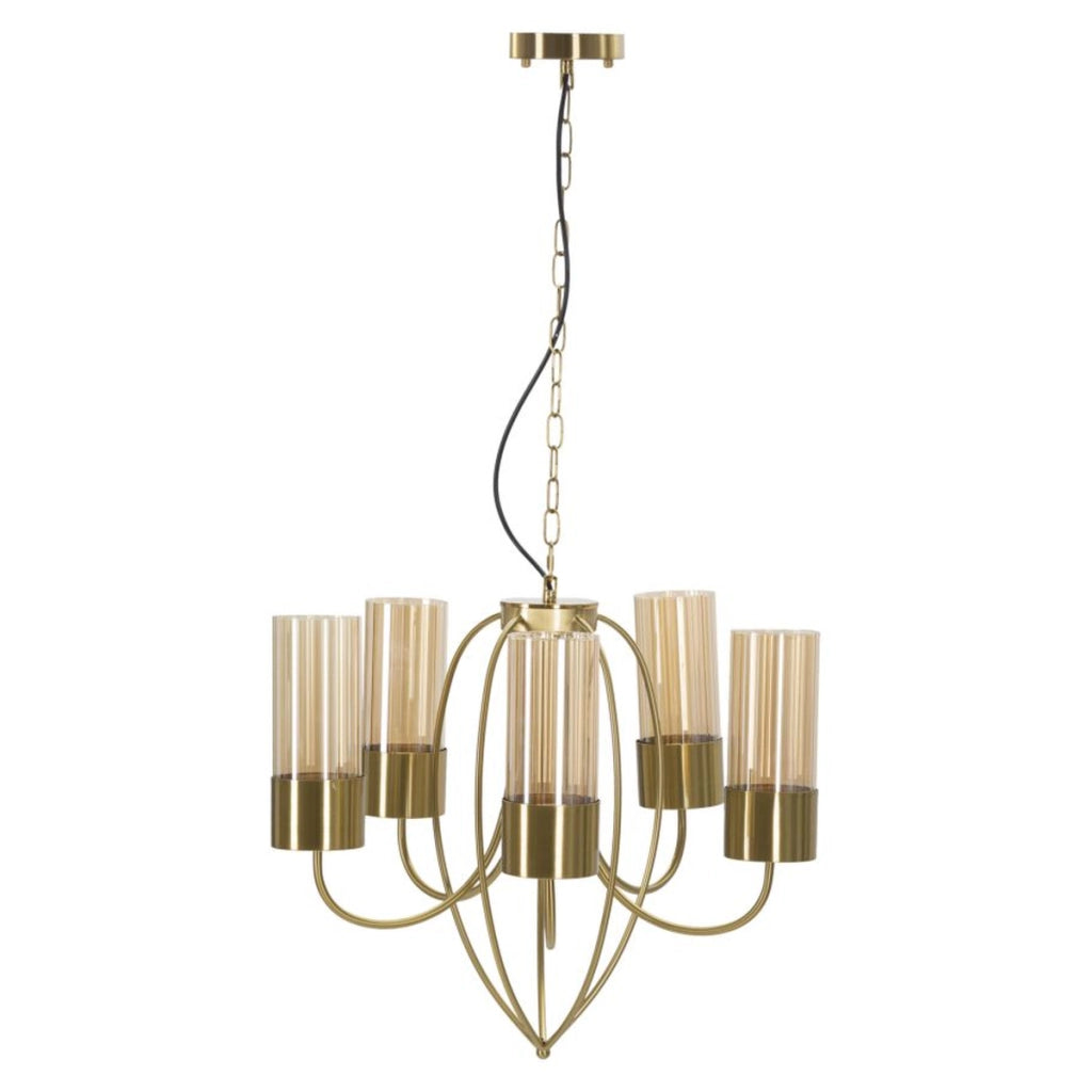 Lampada a Sospensione VKH78, Oro, Metallo, 60x60x103 cm