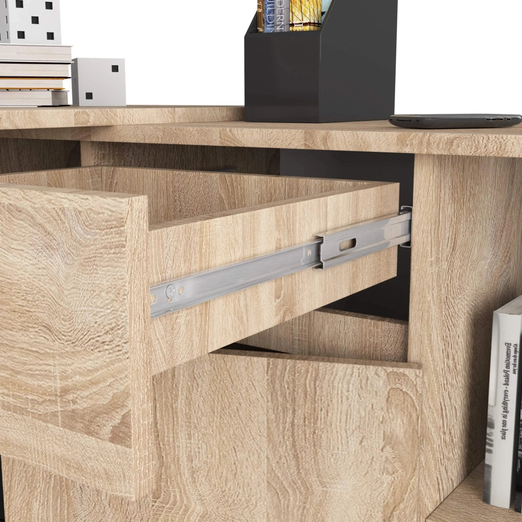 Scrivania angolare AKORD B17 Sonoma Quercia 120 cm 1 anta 1 cassetto 120x126x79 cm