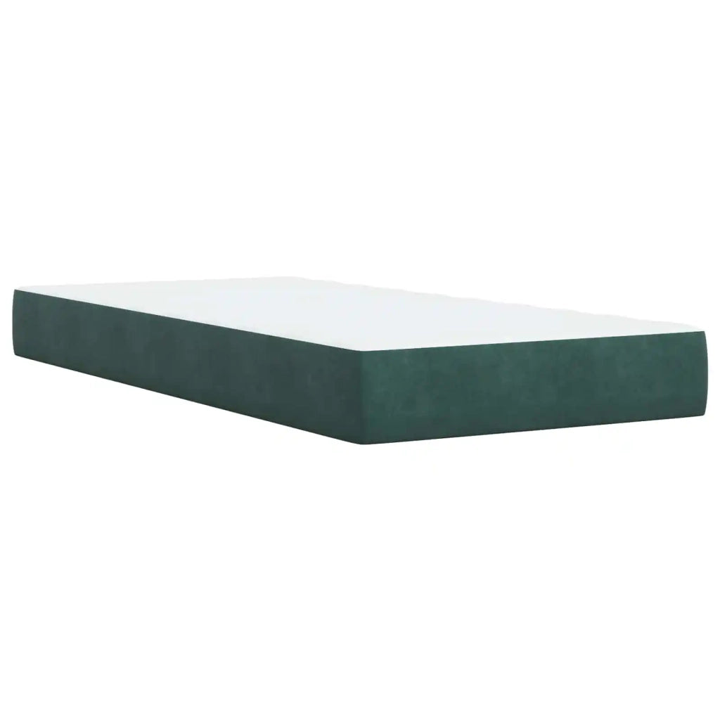 Letto Box Spring LED con Materasso Verde Scuro 100 x 200 cm 3456014