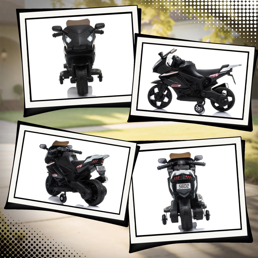 Moto Elettrica Bambini 6V ¨C Xylo ¨C Nero con Luci e Suoni 75x36x49cm