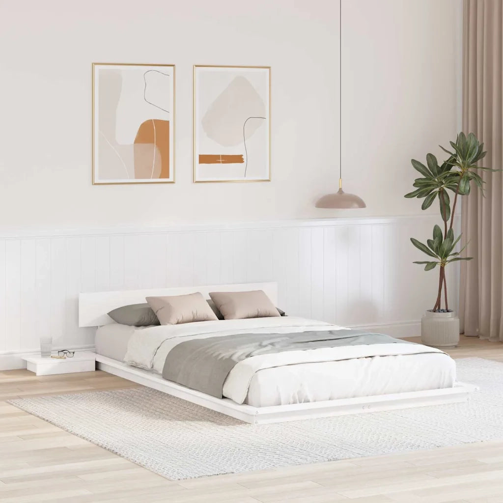 Letto matrimoniale | Letto per adulti | Struttura del letto Bianco 120 x 200 cm legno