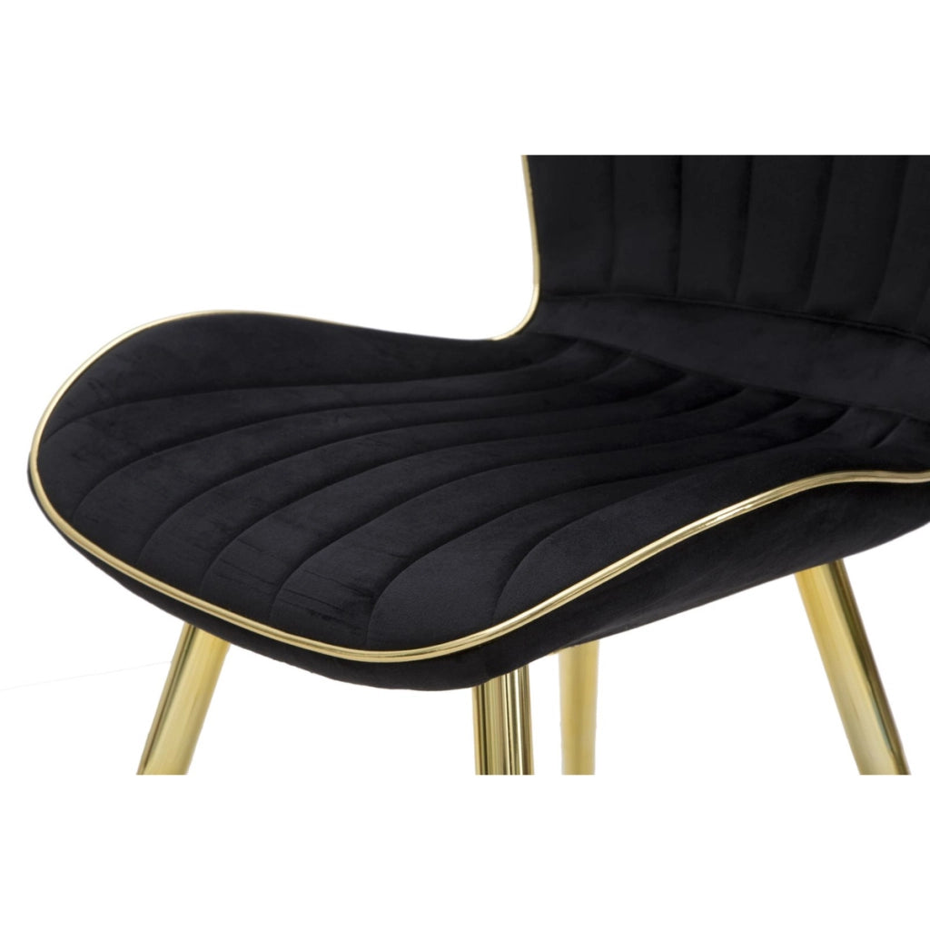 Sedia Paris Space nera e oro in velluto — set 2 pezzi
