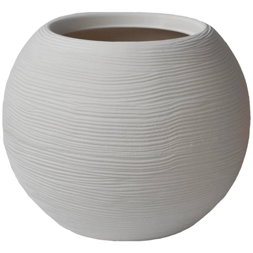 Casp√≤ Sfera rigata Shabby 30 cm Bianco