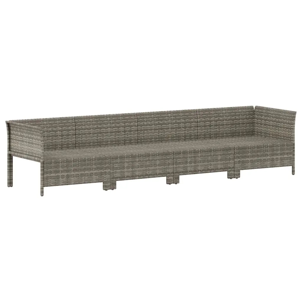 Set da giardino 4 pz | Set Salotto da Giardino con cuscini grigio in polyrattan