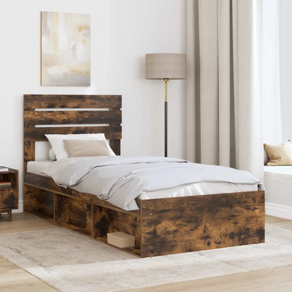 Struttura del letto-Giroletto Rovere fum¨¦ 90 x 200 cm Pino massello 148273