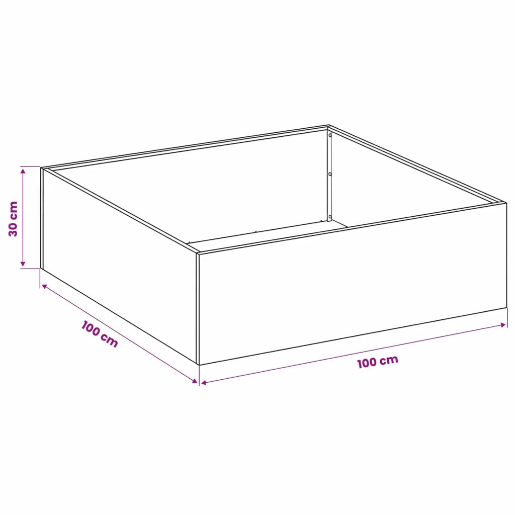 Vaso da giardino 2 pz Nero 100 x 100 x 30 cm 8005079