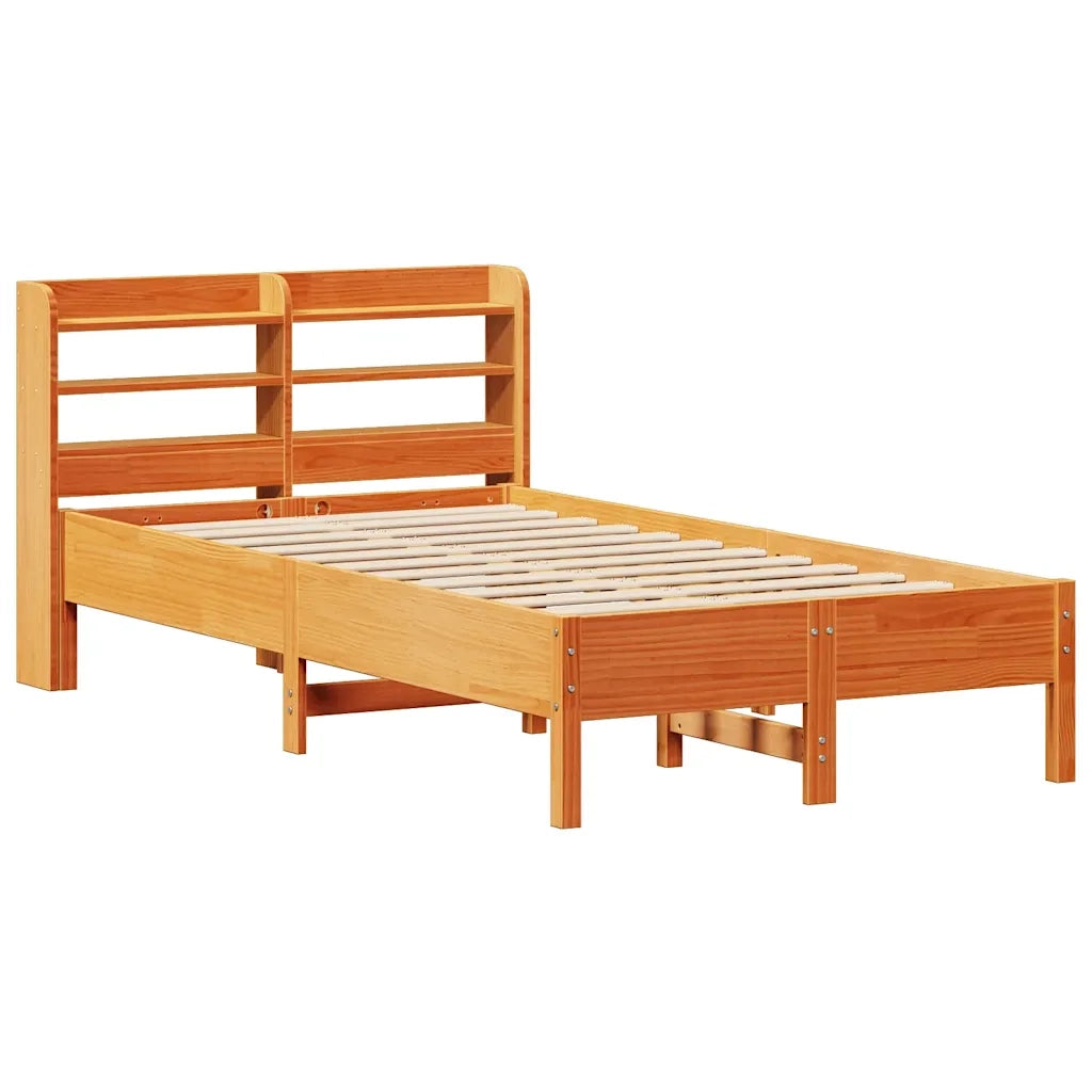 Letto senza Materasso-Struttura Letto Marrone Cera 100x200 cm in Legno di Pino 162634