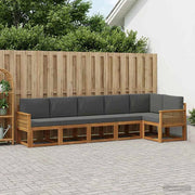 Set di divani da esterno 6 pz Naturale e Antracite Poliestere 3385258