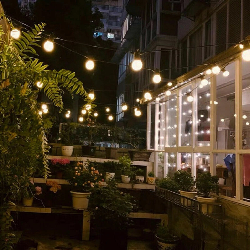 CATENA stagna gomma Nera STRINGA 2 metri 8 attacchi e27 luce LED IMPERMEABILE IP67 - Benovo