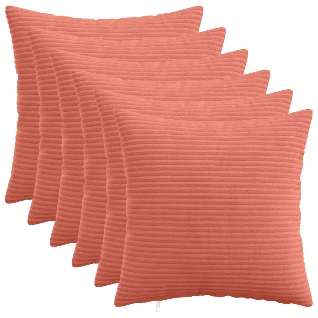 Federa 6 pcs HEERLEN Rosso Arancio 45 x 45 cm corduroy 910400