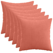 Federa 6 pcs HEERLEN Rosso Arancio 45 x 45 cm corduroy 910400