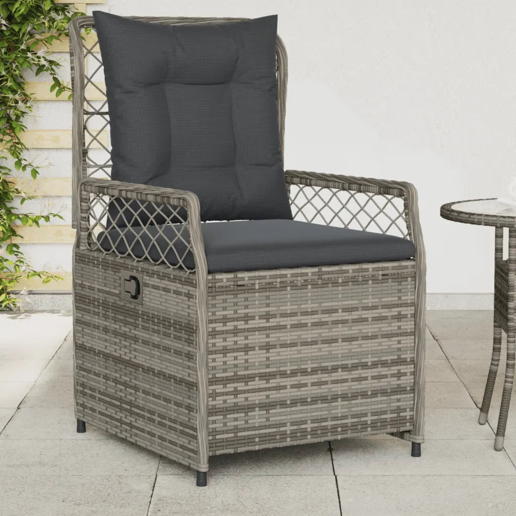 Sedie da Giardino Reclinabili 2 pz | Sedie da Esterno Grigio Polyrattan