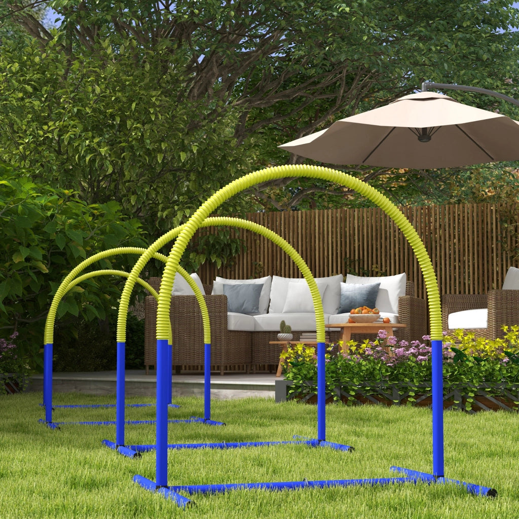 Set Giardino con Archi Componibili e Borsa ¨C Minimal ¨C Blu e Giallo 88x64x95 cm