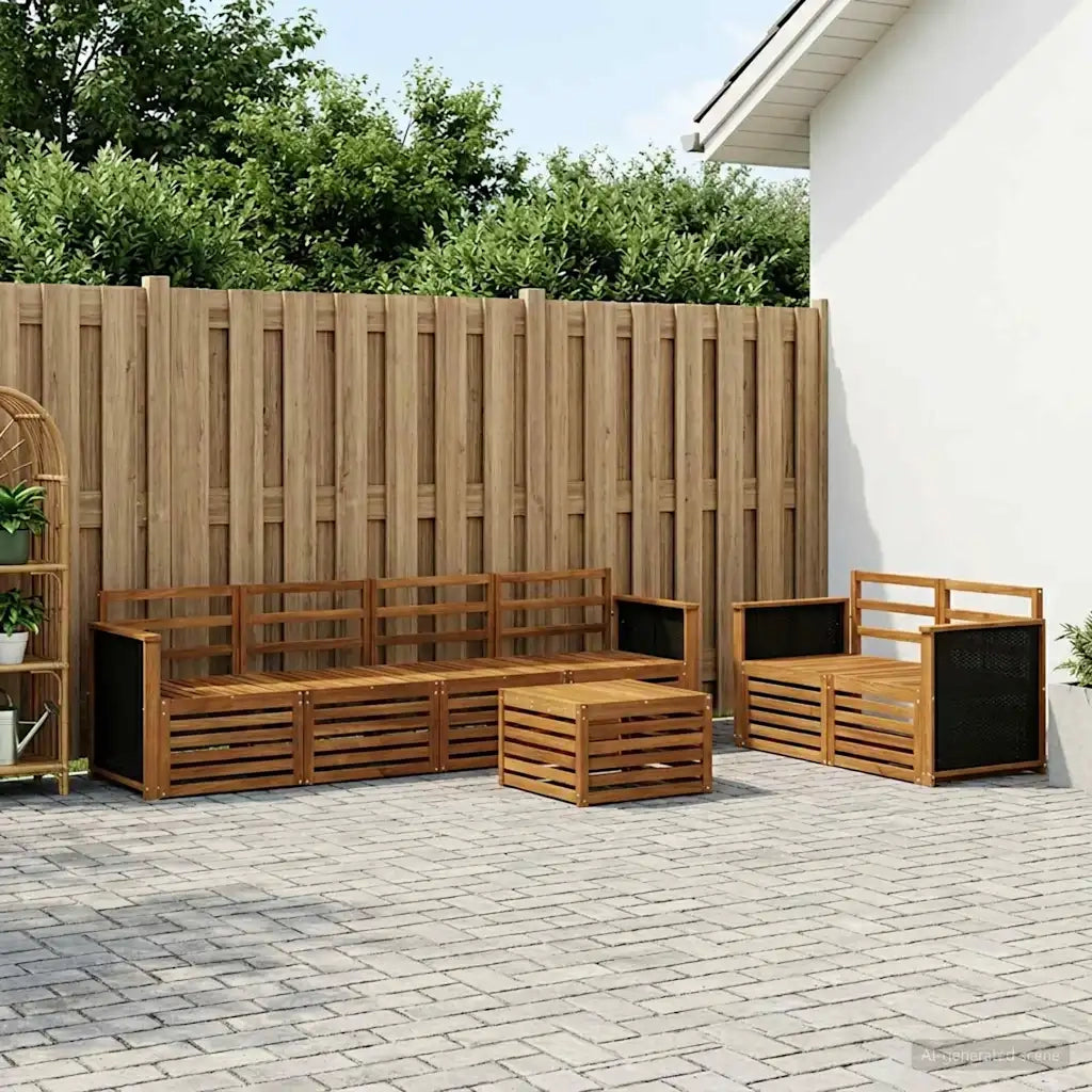 Set di divani da esterno 7 pcs Naturale 3384040