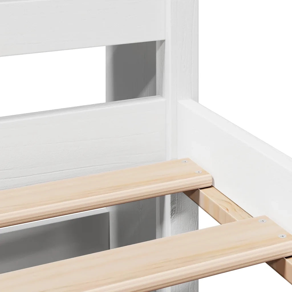Letto Libreria senza Materasso Bianco 150x200 cm Legno di Pino 3322266
