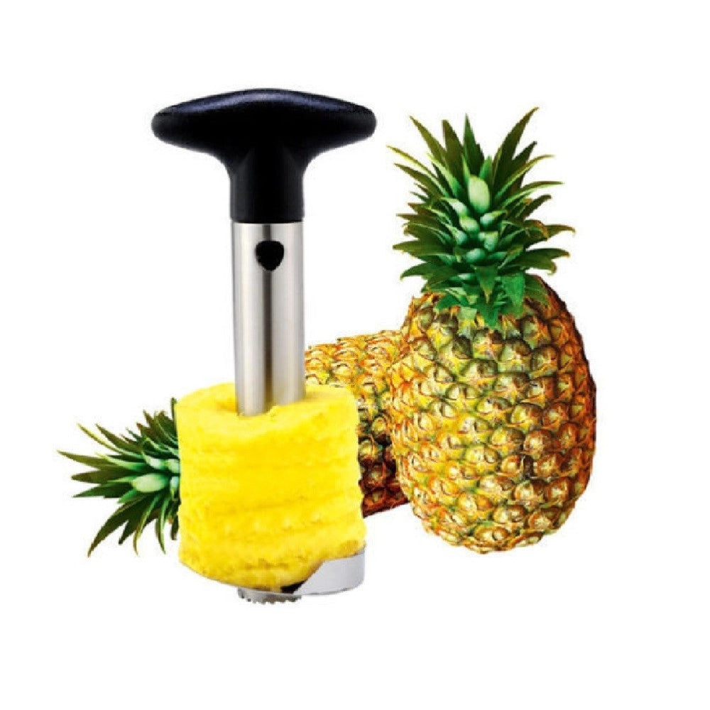 Trade Shop - Sbuccia Affetta Taglia Ananas In Acciaio Toglie Leva Torsolo Turzo Buccia Lama -