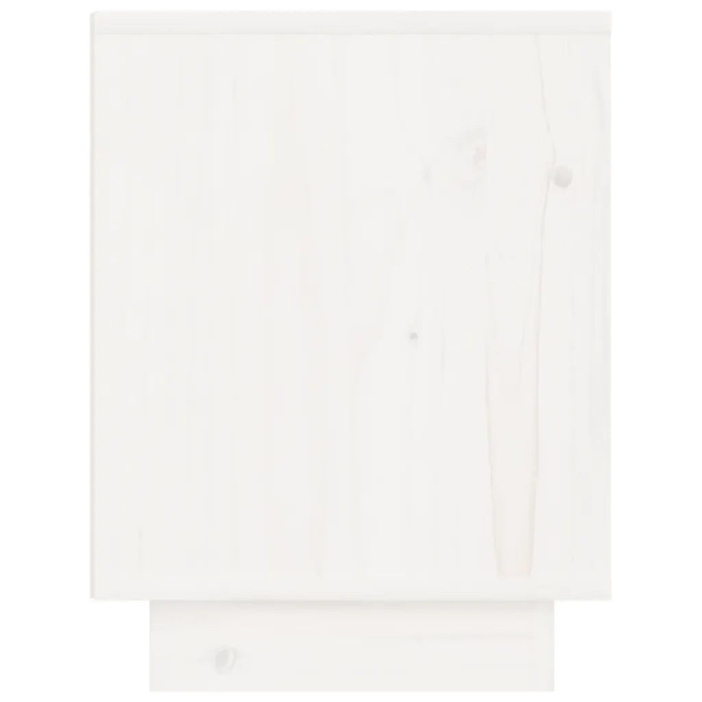 Comodini 2 pz Bianchi 40x30x40 cm in Legno Massello di Pino 813338