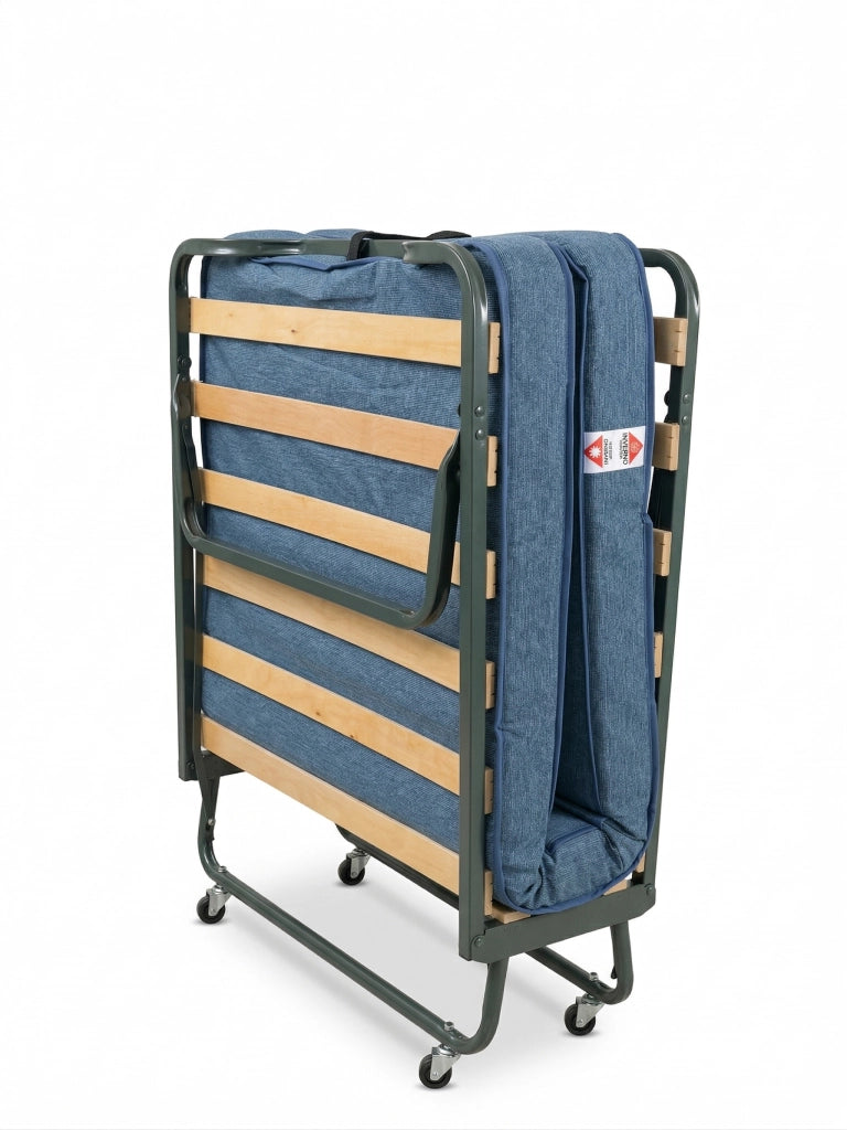 Brandina Pieghevole Professionale 80x200 con 15 Doghe e Materasso H10 cm inverno/estate Misura: 80x200 Fuori misura