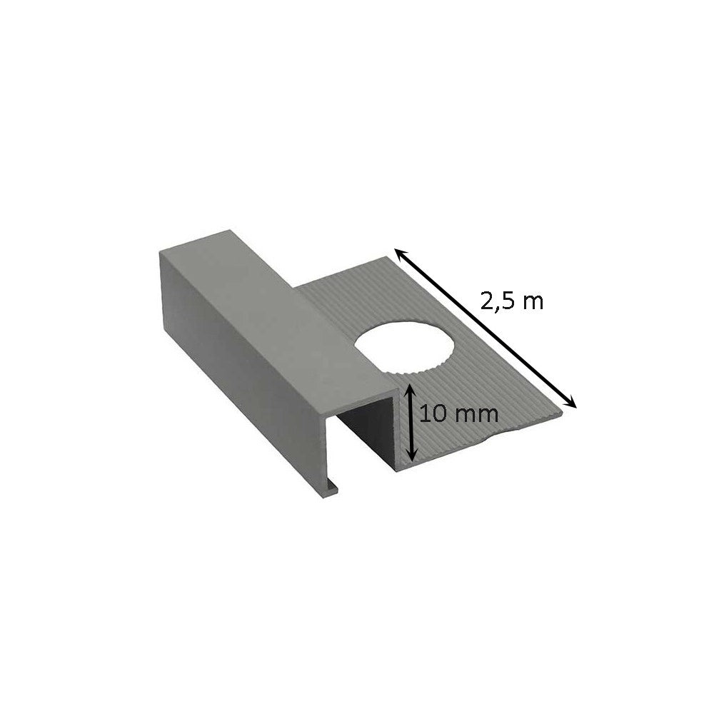 Profilo jolly quadro in alluminio 2,5 metri : Modello - 10 MM SATINATO