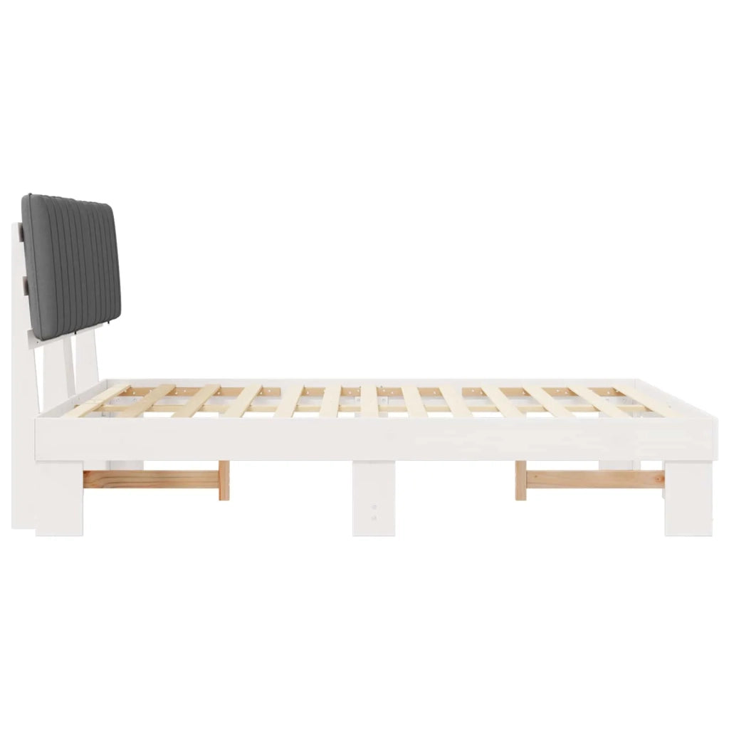 Letto con Testiera Rivestita Grigio chiaro 160 x 200 cm 877478