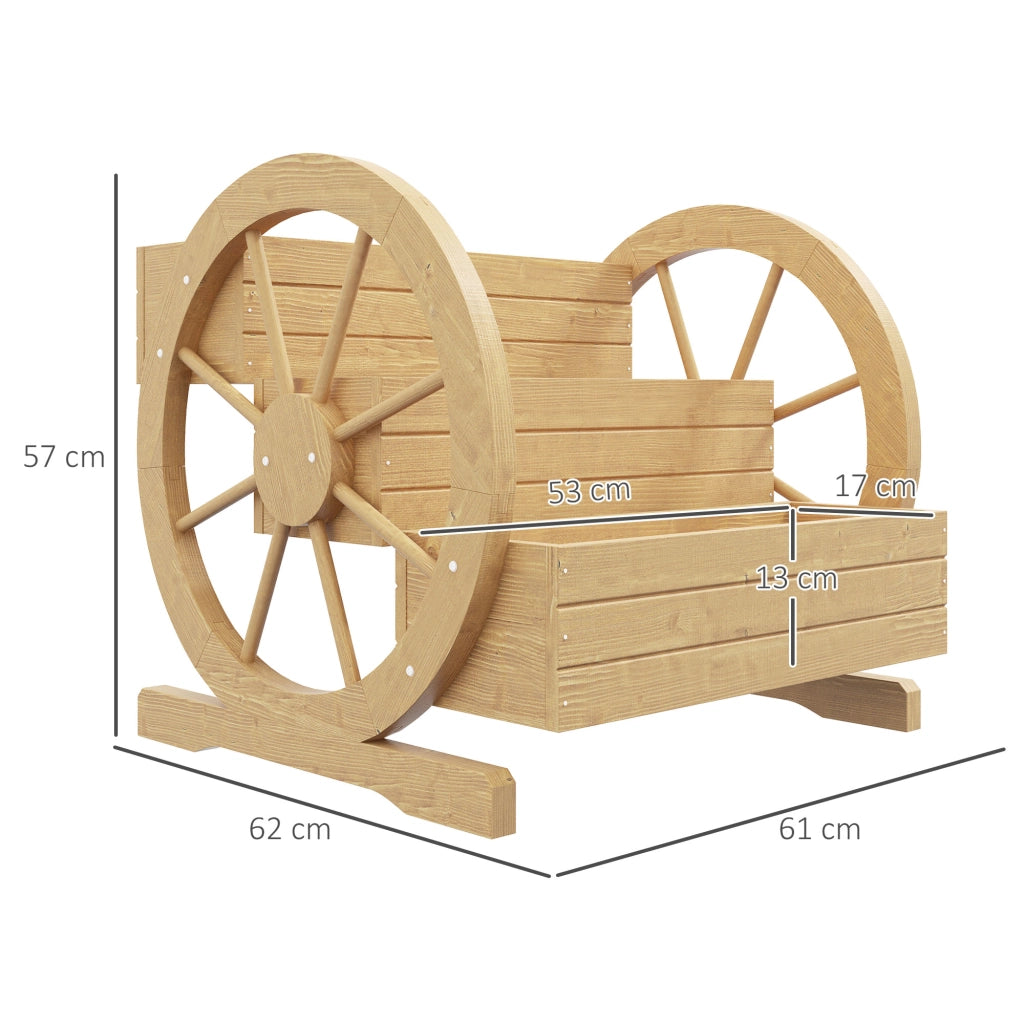 Vasiera a 3 Livelli Legno per Esterno ¨C Minimal ¨C 61x62x57 cm Natural