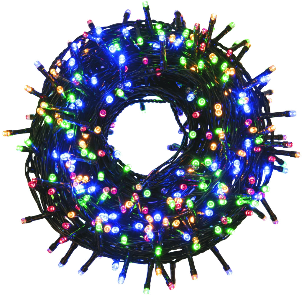 LUCI DI NATALE PER INTERNO ED ESTERNO MULTICOLOR  500 led cavo luci 22,5 mt.