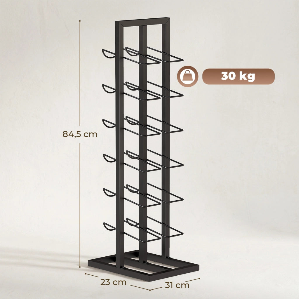 Scaffale portabottiglie da 12 bottiglie ¨C Xylo ¨C metallo nero stile industriale
