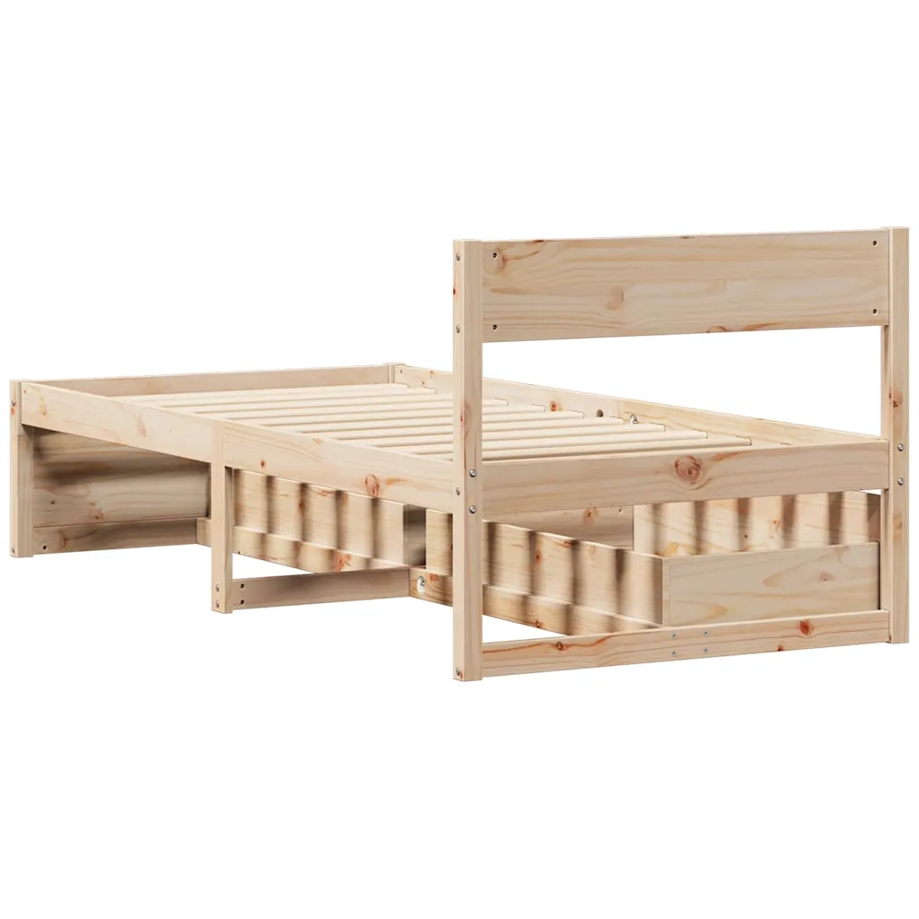 Letto senza Materasso 90x200 cm in Legno Massello di Pino 846792