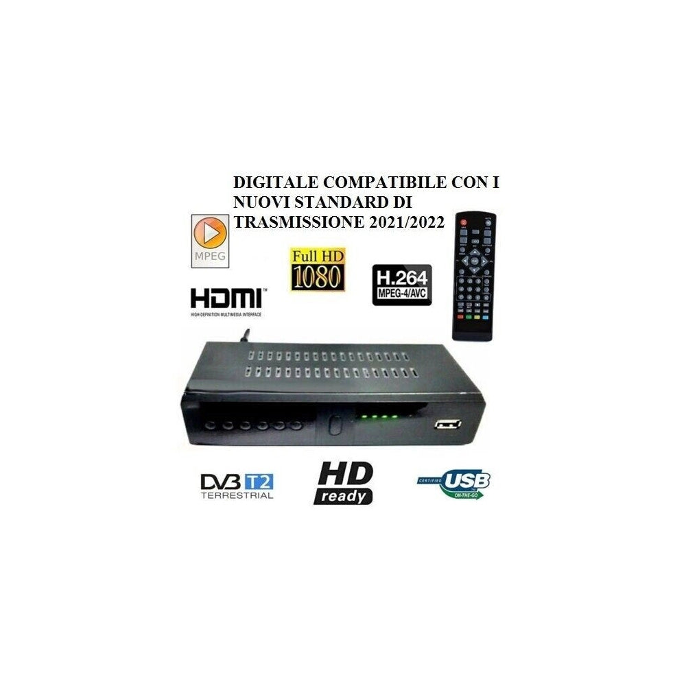 Trade Shop - Decoder Ricevitore Digitale Terrestre Dvb-t Tv Scart Hdmi Antenna 1080p Reg Pvr -