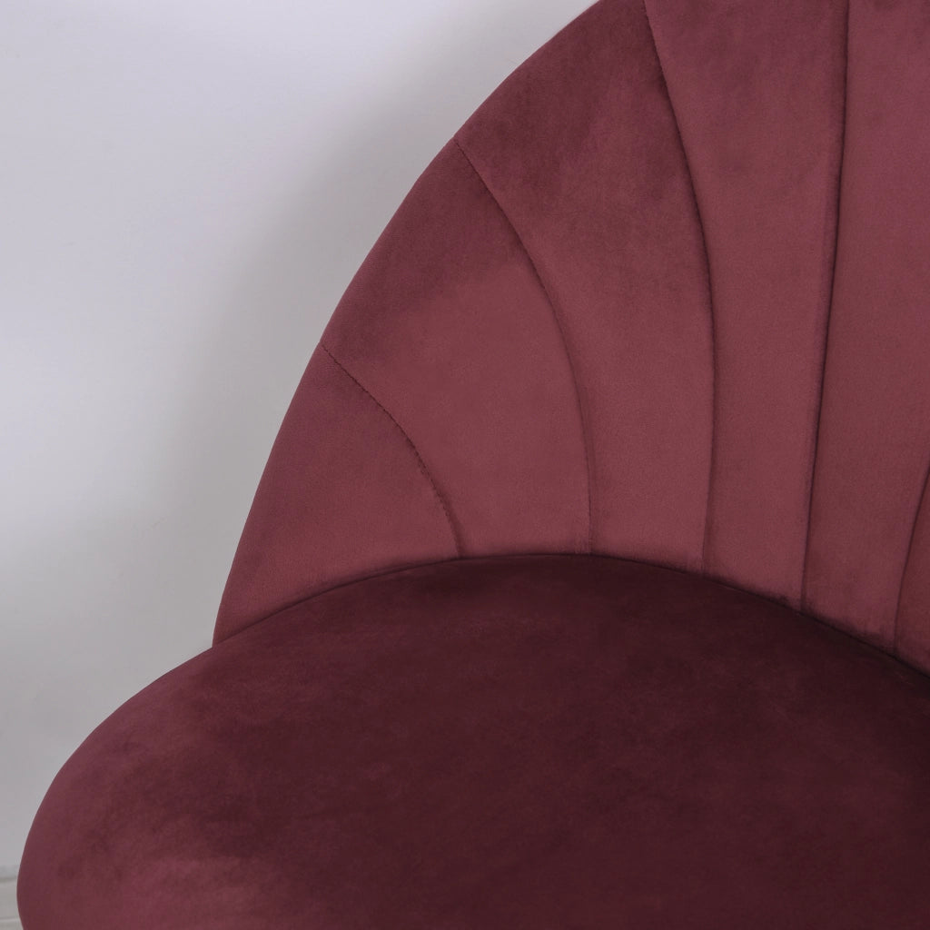Set 2 Sedie da Pranzo ¨C Xylo ¨C Velluto Bordeaux Gambe Metallo Nero 52x54x79cm