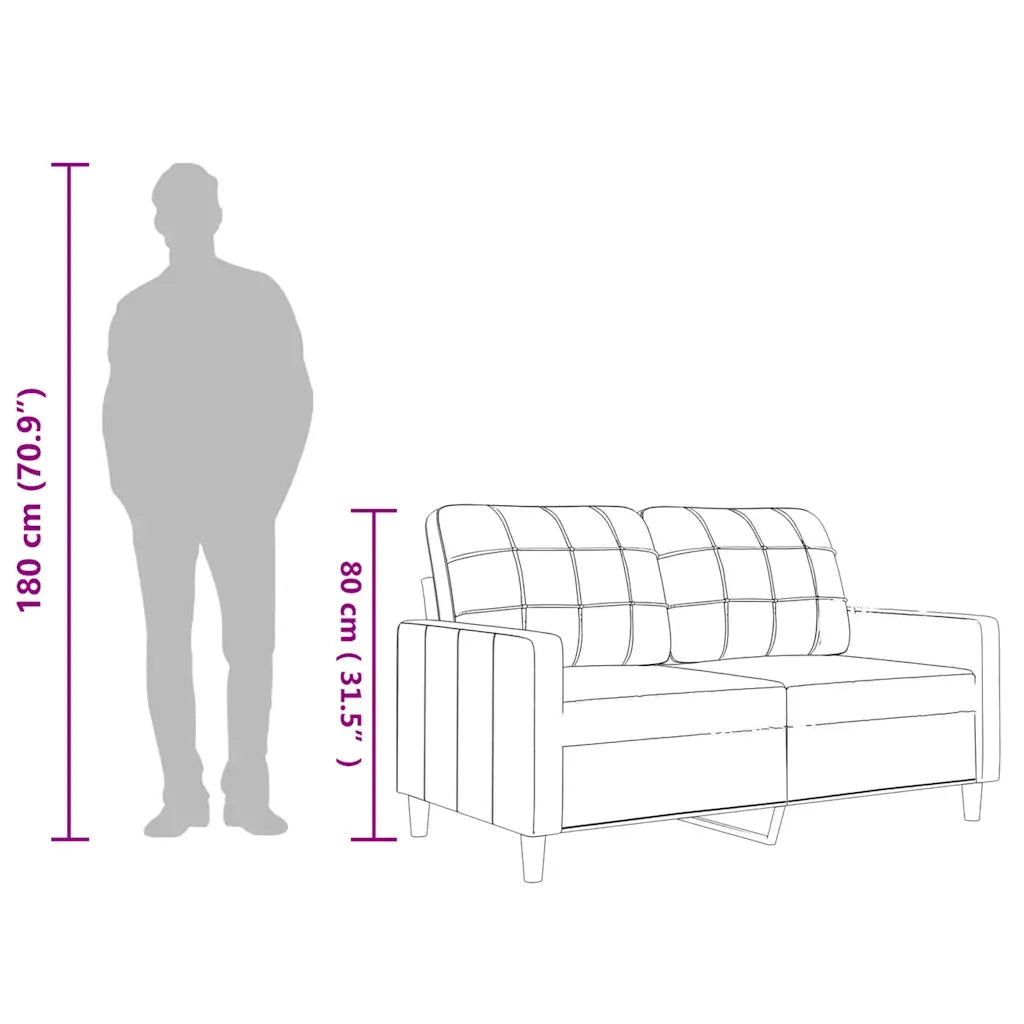 Divano a 2 Posti-Sofa 2 Posti Nero 120 cm in Similpelle 577808