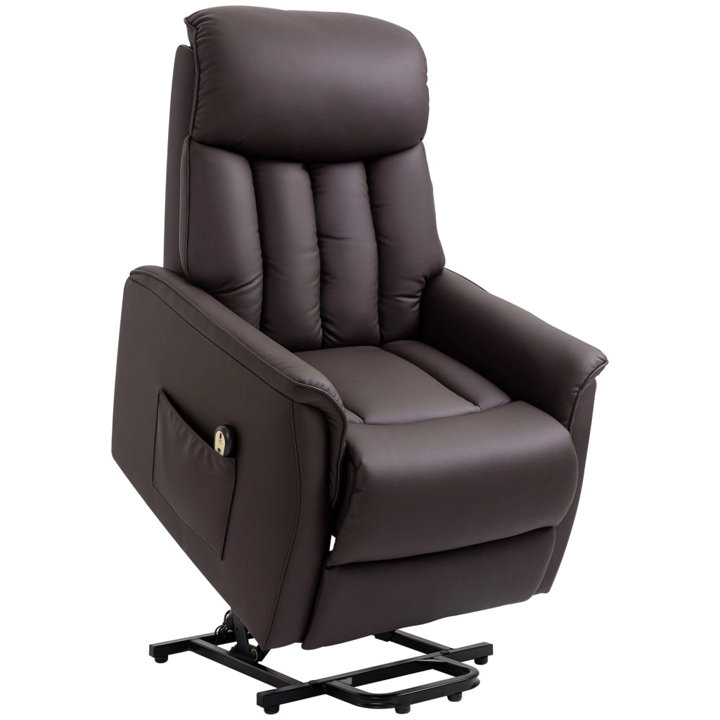 POLTRONA Relax Elettrica con Alzapersona 80x94x104 cm Marrone in Schiuma