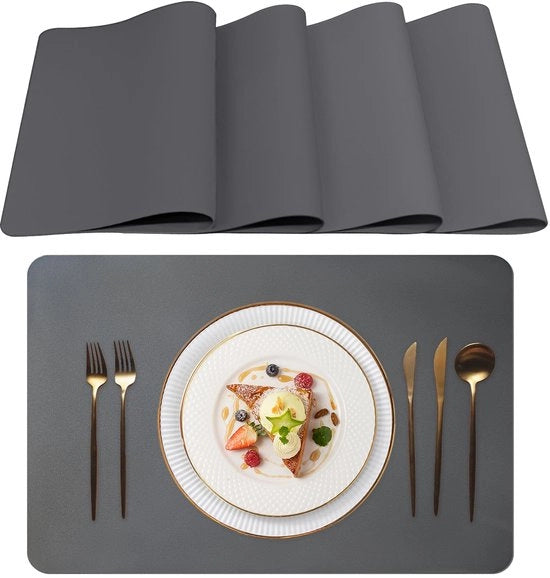Piatte placemats in pelle artificiale - Stile e sostenibili - Set da 4