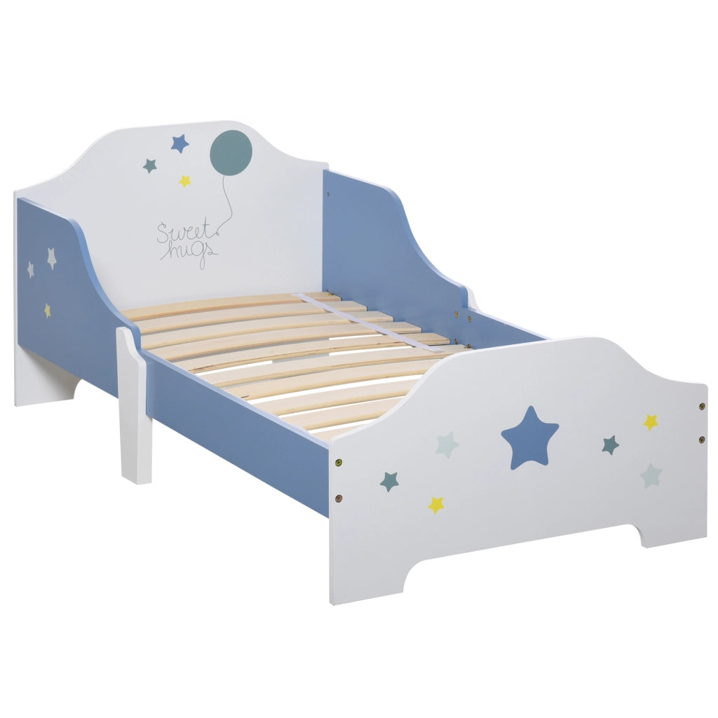 Letto per bambini con rete a doghe ¨C Xylo ¨C Blu e bianco 143x74x59 cm
