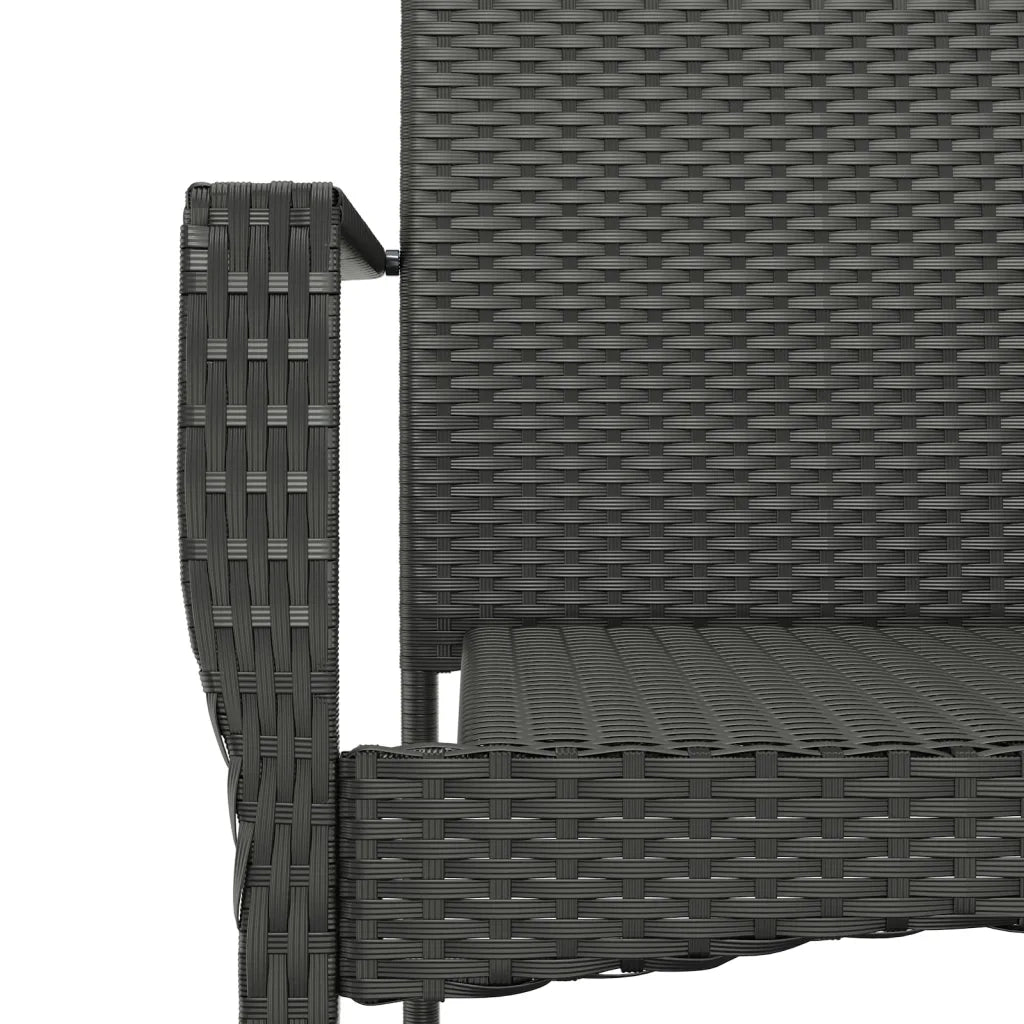 Set da Pranzo da Giardino 5 pz Nero con Cuscini in Polyrattan 3185098