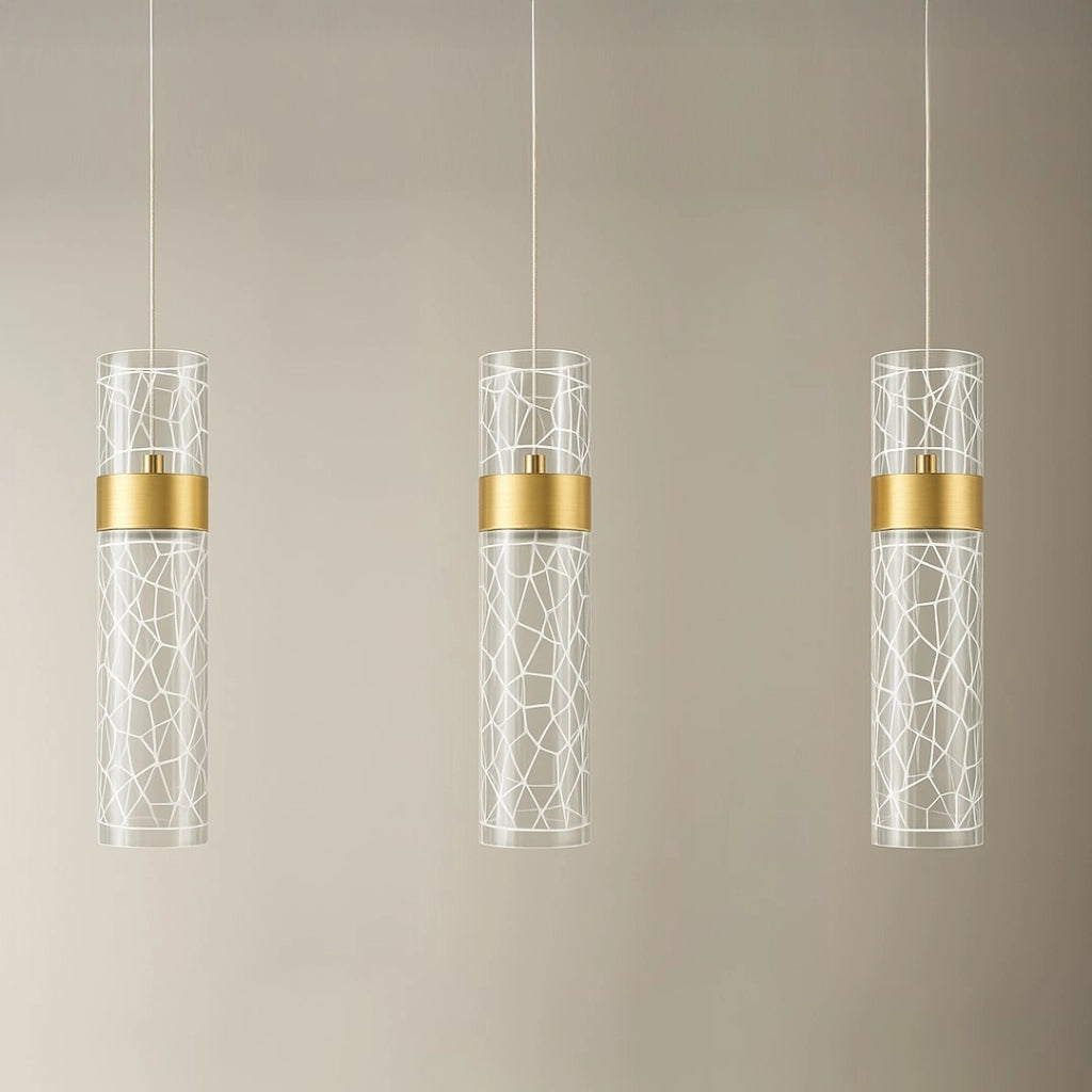 Lampada a sospensione LAGOS oro 60 cm tubi LED 24W
