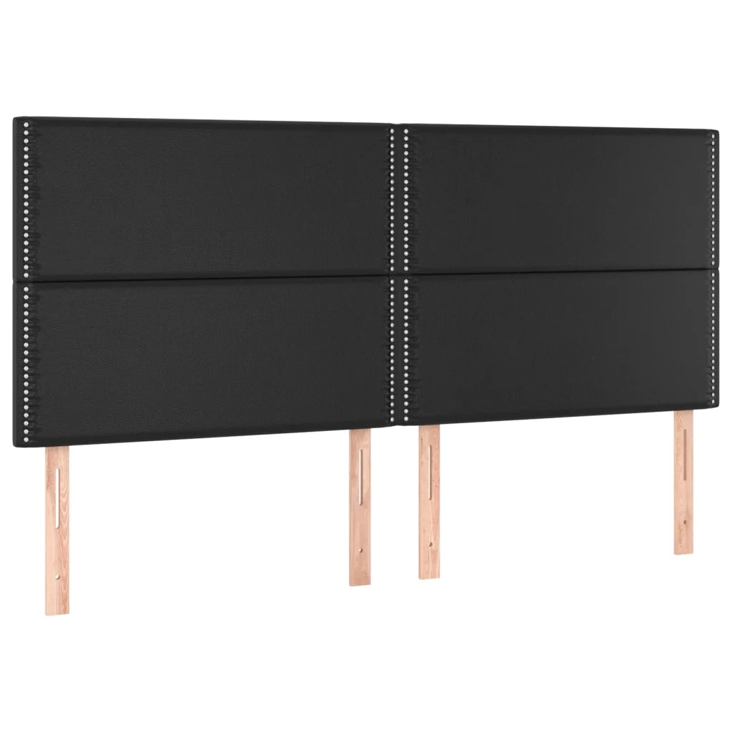 Giroletto a Molle con Materasso e LED Nero 180x200cm Similpelle 3135897