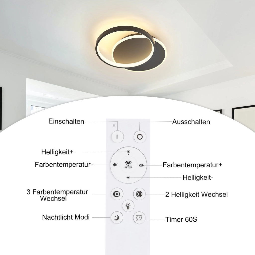 ZMH Lampada da soffitto a LED dimmerabile con telecomando per corridoio