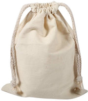 Tas di stoccaggio in cotone - Sacchetto di stoccaggio riutilizzabile per viaggio e lavanderia - Corda di trascinamento - Ecosostenibile - Maniglia - 15x20cm