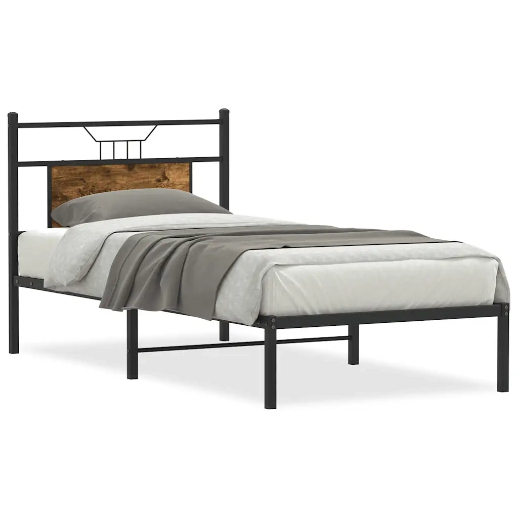 Giroletto senza Materasso-Struttura Letto Rovere Fumo 75x190 cm in Truciolato 526614