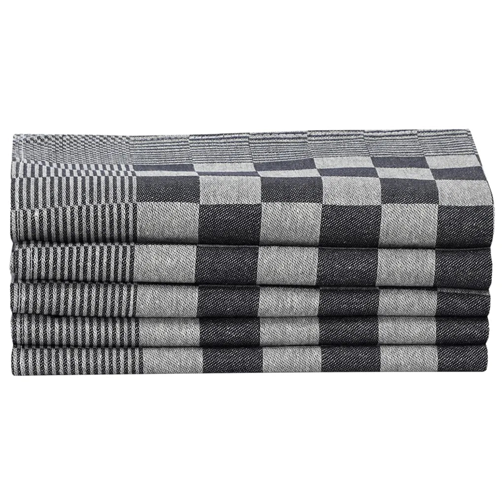 Set Strofinacci 50 pz | Teli per bagno in Cotone Nero e Bianco