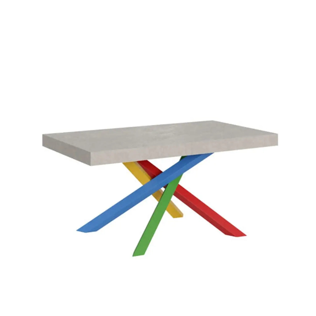 Tavolo allungabile 180/440x90 cm Volantis cashmere gambe multicolore 4/B