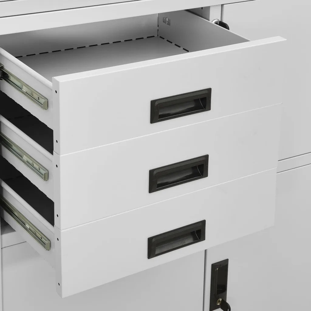 Armadio per Ufficio Grigio Chiaro 90x40x180 cm in Acciaio 336414