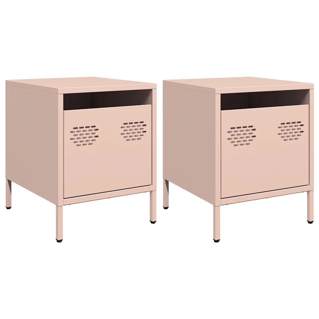 Comodini 2 pz Rosa 35x39x43,5 cm in Acciaio 851247