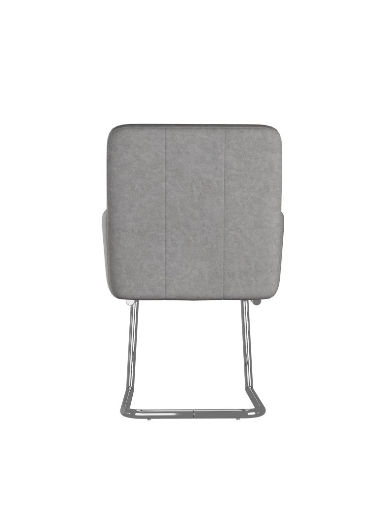 Set 2 Sedie da Pranzo Imbottite ¨C MINIMAL ¨C Struttura Metallo, Similpelle Grigio