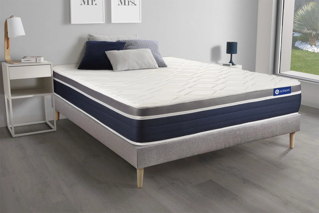 Kit rete e materasso matrimoniale Actilatex confort 140x190cm - Spessore : 26cm - Lattice e memory foam - Moderatamente rigido
