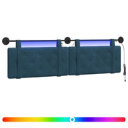Testiera | Testata sospesa Con luce LED Blu Velluto
