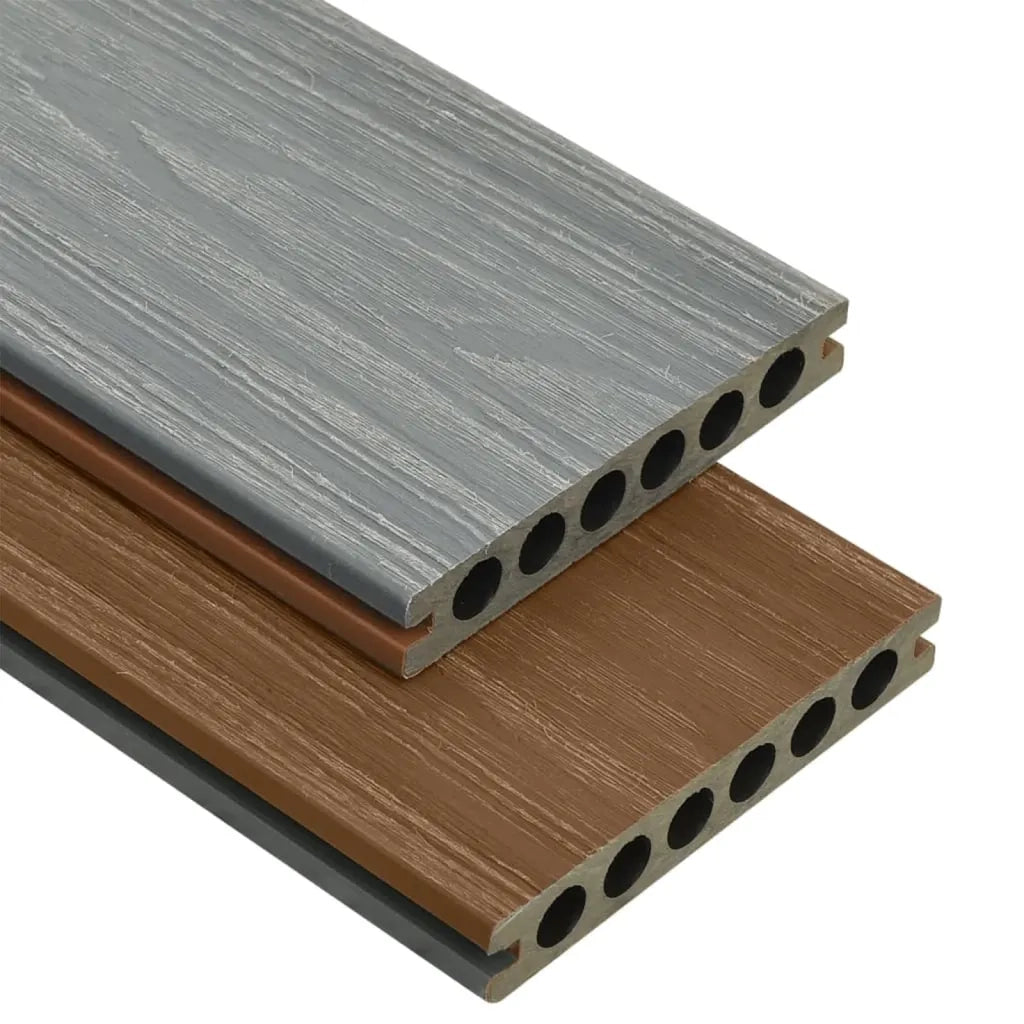 Listoni Decking WPC con Accessori Marroni e Grigi 26 m² 2,2 m 3070466