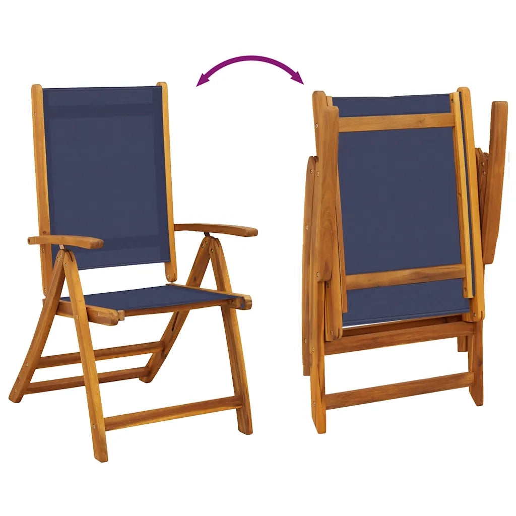 Sedie da Giardino Pieghevoli 8 pz Massello d'Acacia e Textilene 3279243