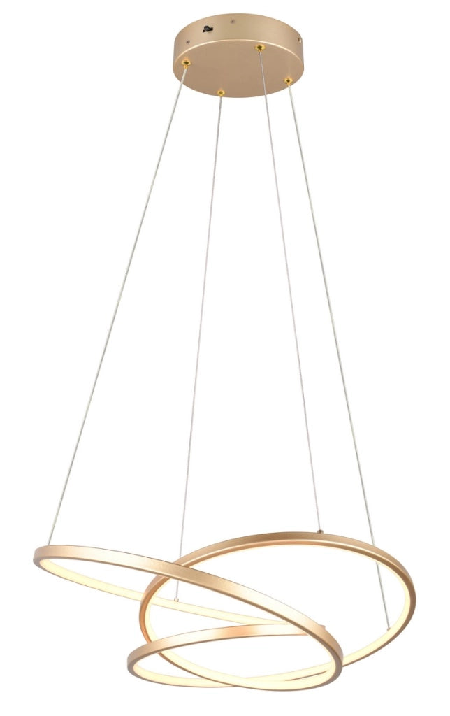 Lampada a sospensione LED Darvin Trio oro 34W dimmer